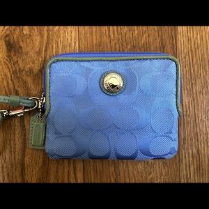 Powder Blue Coach Wristlet Wallet